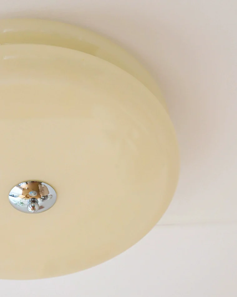 WOMO Round Cream Glass Flush Mount Ceiling Light-WM1132 - Image 26
