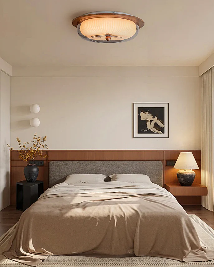 WOMO Round Glass Flush Mount Ceiling Light-WM1189 - Image 3