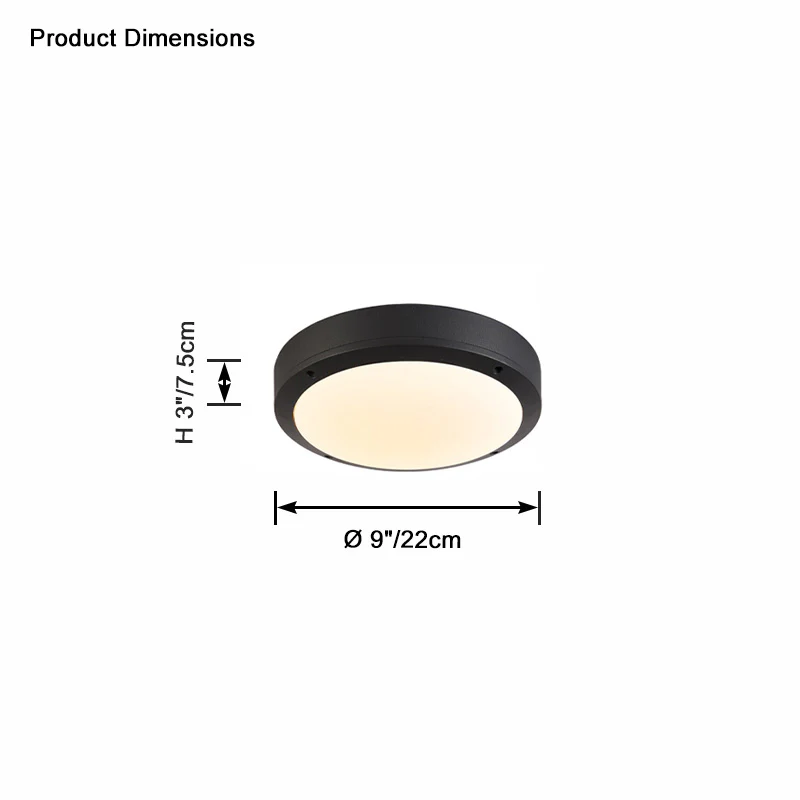 WOMO Round Outdoor Ceiling Light-WM9203 - Image 12
