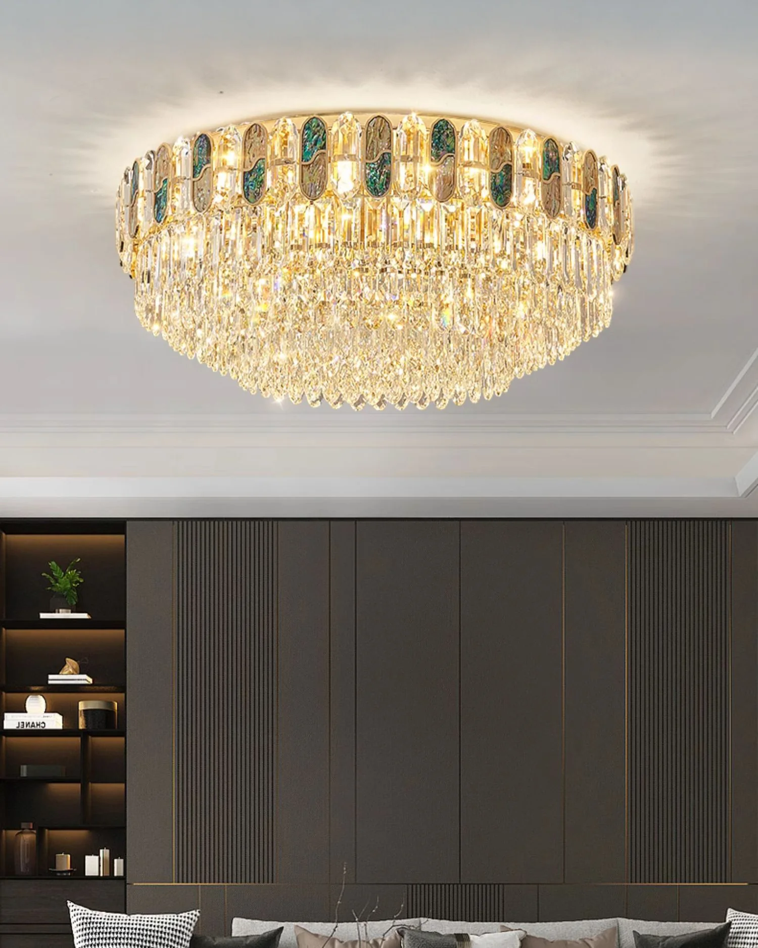 WOMO Round/Oval Shell Crystal Chandelier-WM3032 - Image 5