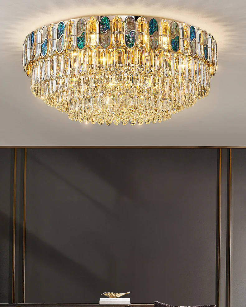 WOMO Round/Oval Shell Crystal Chandelier-WM3032 - Image 6