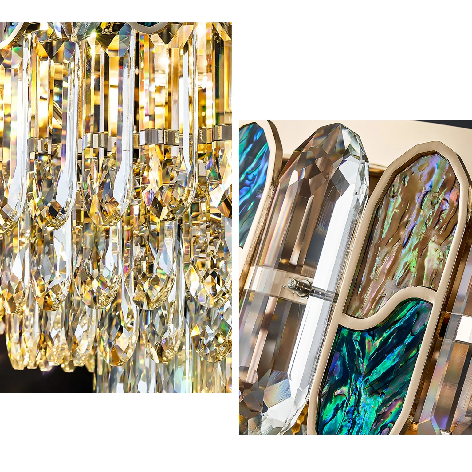 WOMO Round/Oval Shell Crystal Chandelier-WM3032 - Image 8