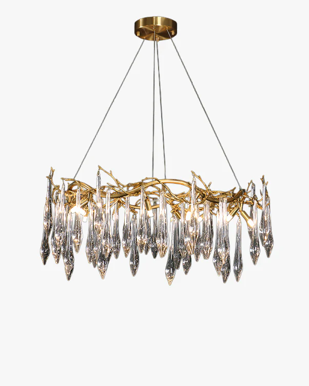 WOMO Round Raindrop Crystal Chandelier-WM3048