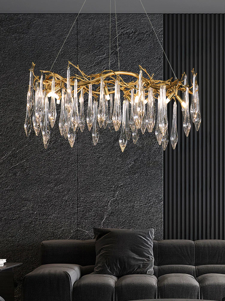WOMO Round Raindrop Crystal Chandelier-WM3048 - Image 3