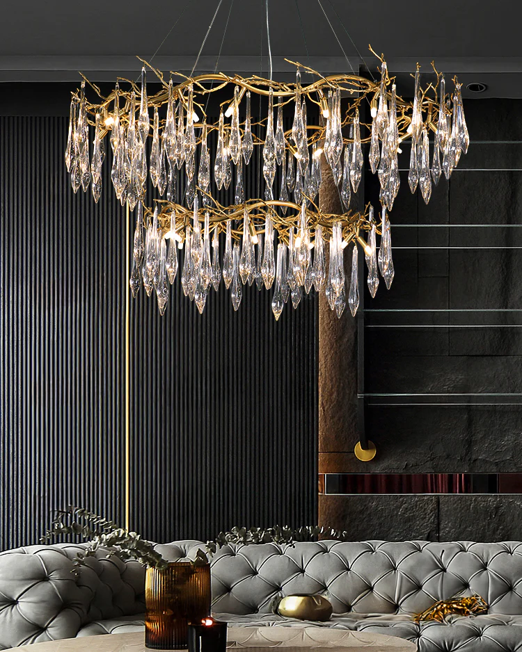 WOMO Round Raindrop Crystal Chandelier-WM3048 - Image 5