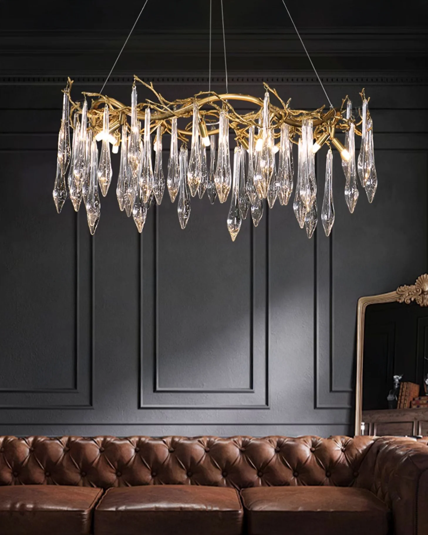 WOMO Round Raindrop Crystal Chandelier-WM3048 - Image 6