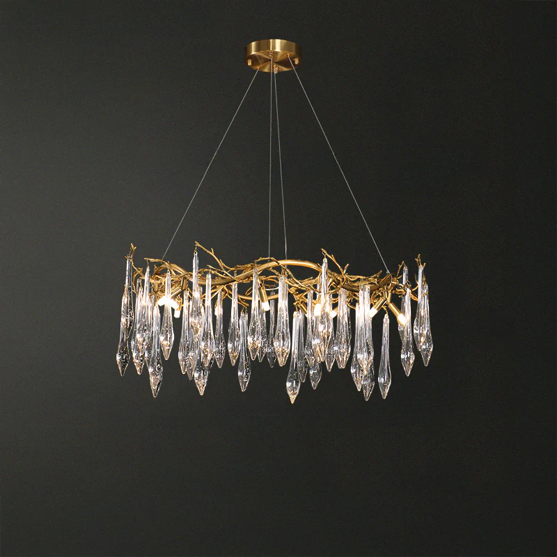 WOMO Round Raindrop Crystal Chandelier-WM3048 - Image 9
