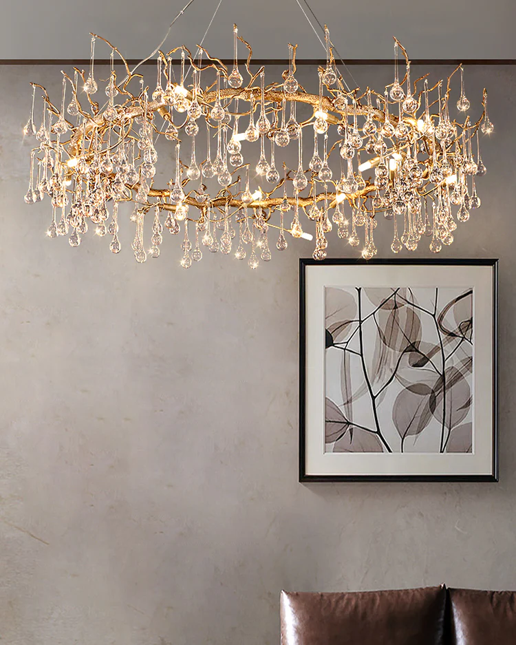 WOMO Round Raindrop Crystal Chandelier-WM3050 - Image 4