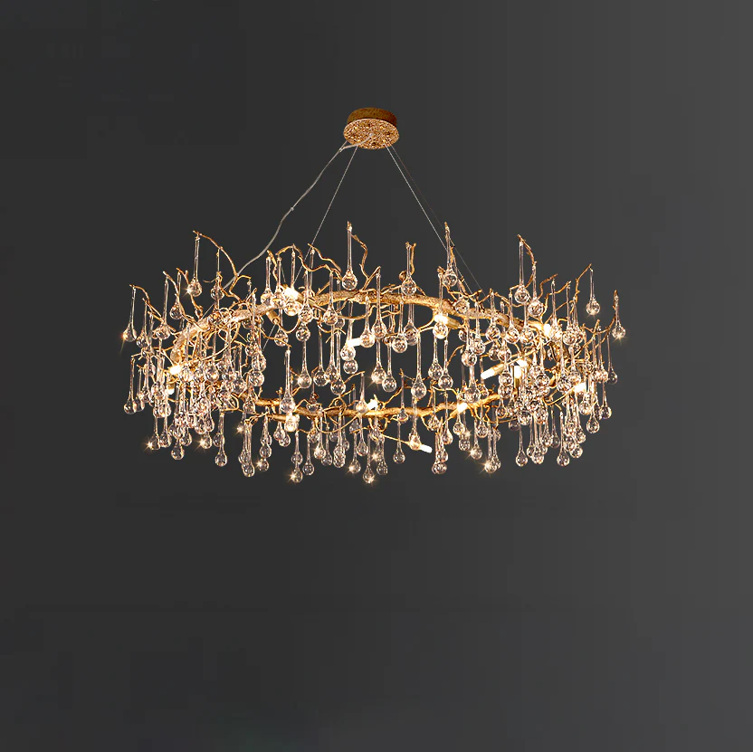 WOMO Round Raindrop Crystal Chandelier-WM3050 - Image 9