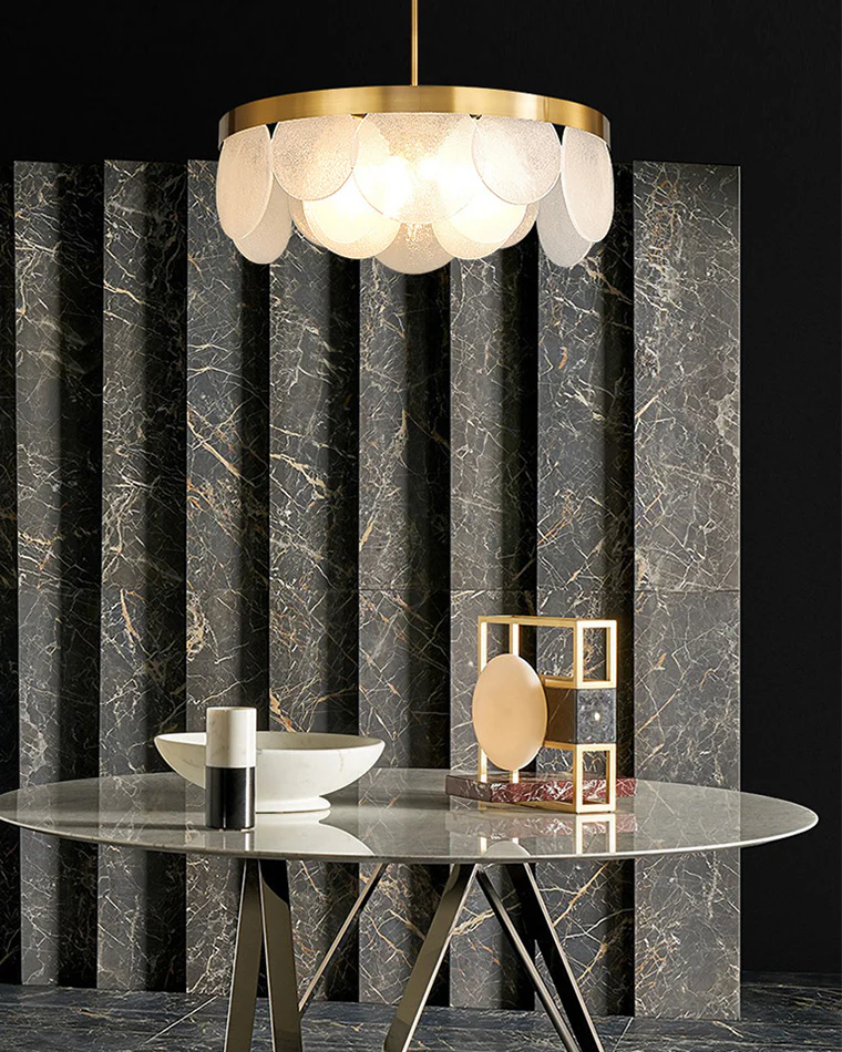 WOMO Round Textured/Seeded Glass Chandelier-WM2741 - Image 11