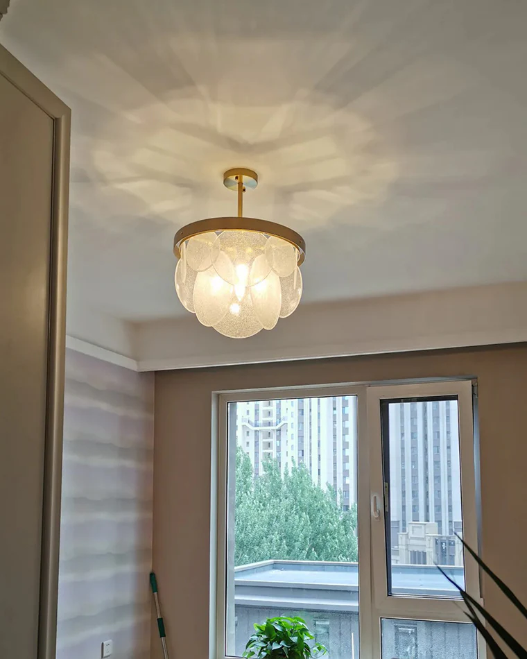 WOMO Round Textured/Seeded Glass Chandelier-WM2741 - Image 14