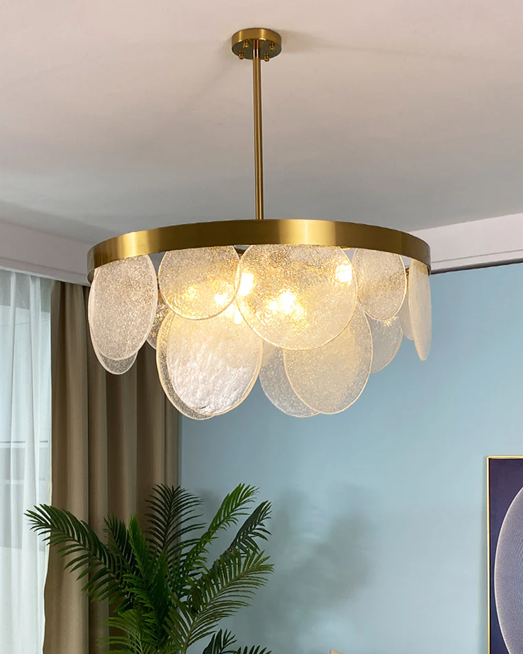 WOMO Round Textured/Seeded Glass Chandelier-WM2741 - Image 20