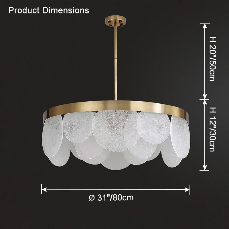 WOMO Round Textured/Seeded Glass Chandelier-WM2741 - Image 29