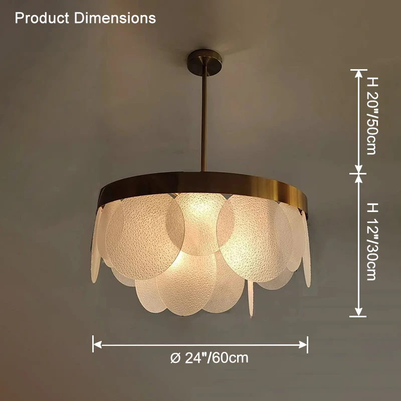 WOMO Round Textured/Seeded Glass Chandelier-WM2741 - Image 31