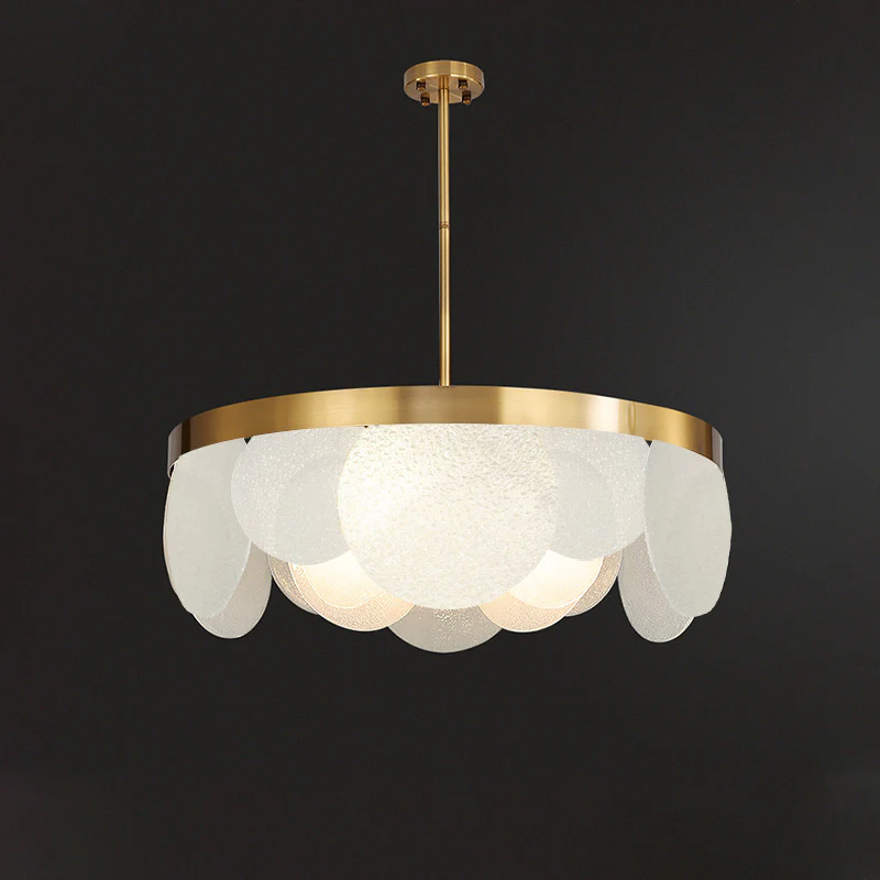 WOMO Round Textured/Seeded Glass Chandelier-WM2741 - Image 32