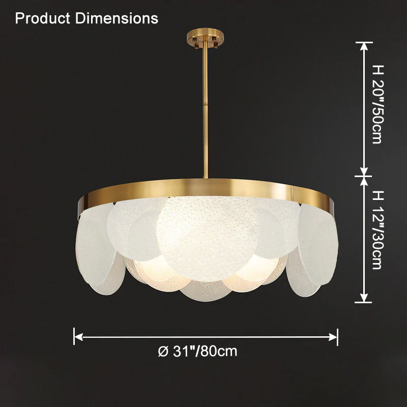 WOMO Round Textured/Seeded Glass Chandelier-WM2741 - Image 33