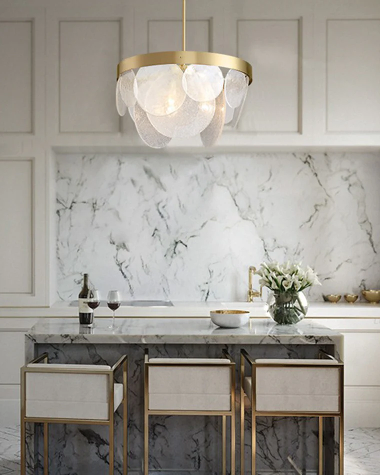 WOMO Round Textured/Seeded Glass Chandelier-WM2741 - Image 4