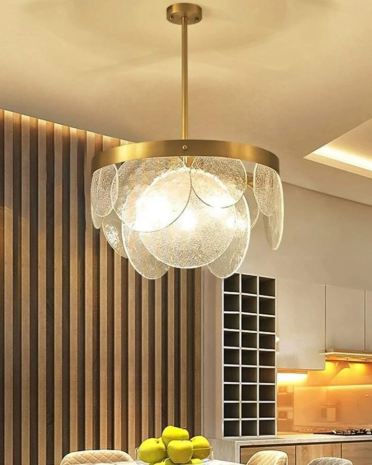 WOMO Round Textured/Seeded Glass Chandelier-WM2741 - Image 5