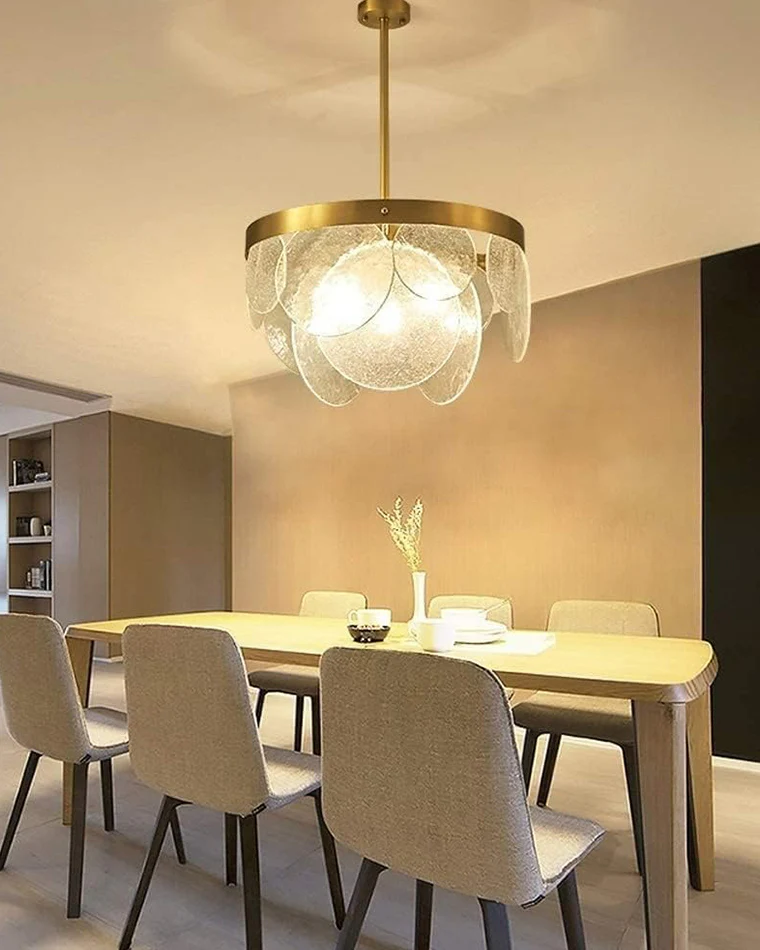 WOMO Round Textured/Seeded Glass Chandelier-WM2741 - Image 6