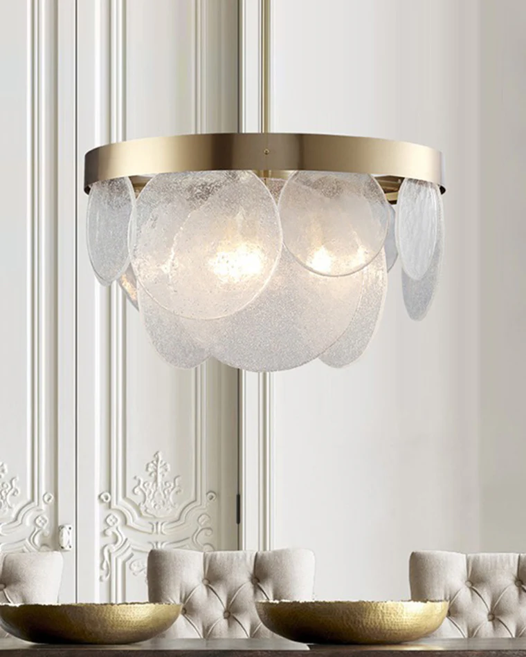 WOMO Round Textured/Seeded Glass Chandelier-WM2741 - Image 9