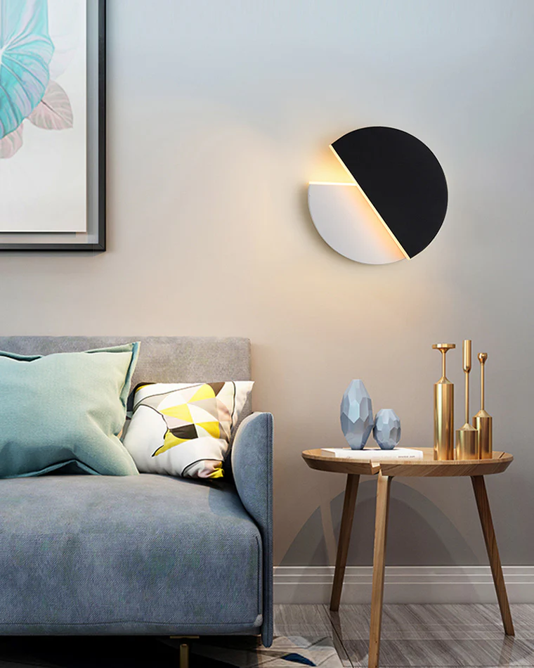 WOMO Adjustable Black & White Round Disc Wall Lamps-WM6071 - Image 2