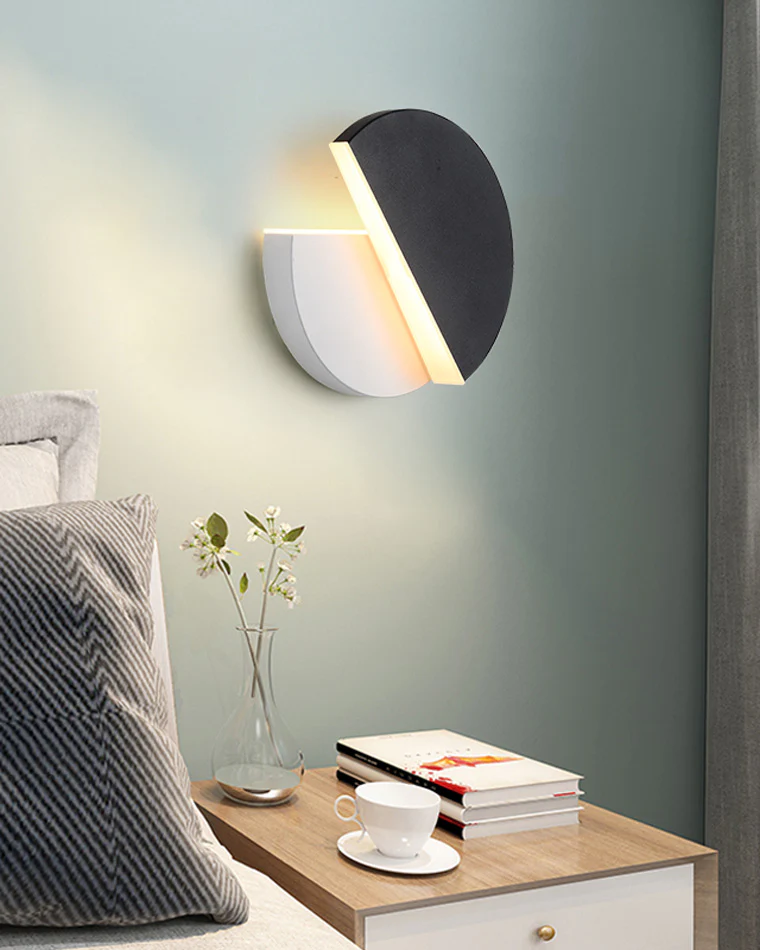WOMO Adjustable Black & White Round Disc Wall Lamps-WM6071 - Image 4