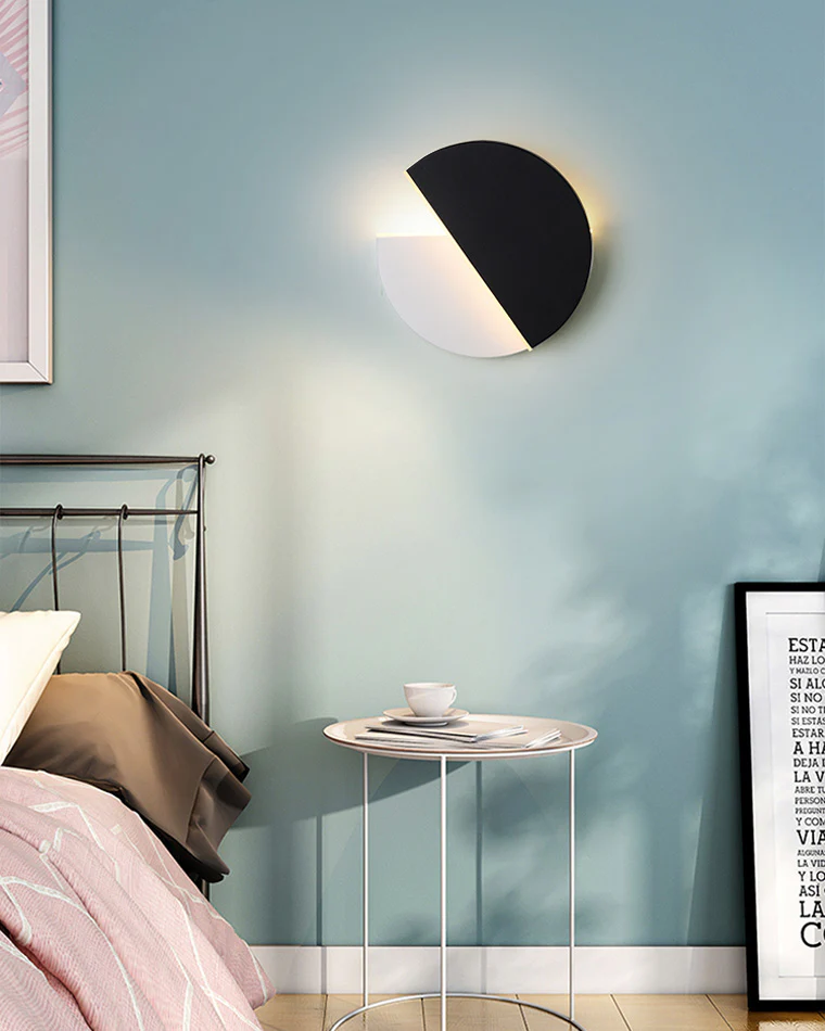 WOMO Adjustable Black & White Round Disc Wall Lamps-WM6071 - Image 6