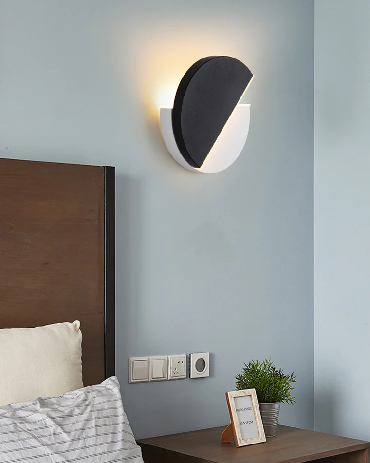 WOMO Adjustable Black & White Round Disc Wall Lamps-WM6071 - Image 7