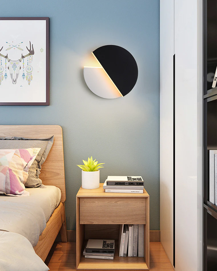 WOMO Adjustable Black & White Round Disc Wall Lamps-WM6071 - Image 9