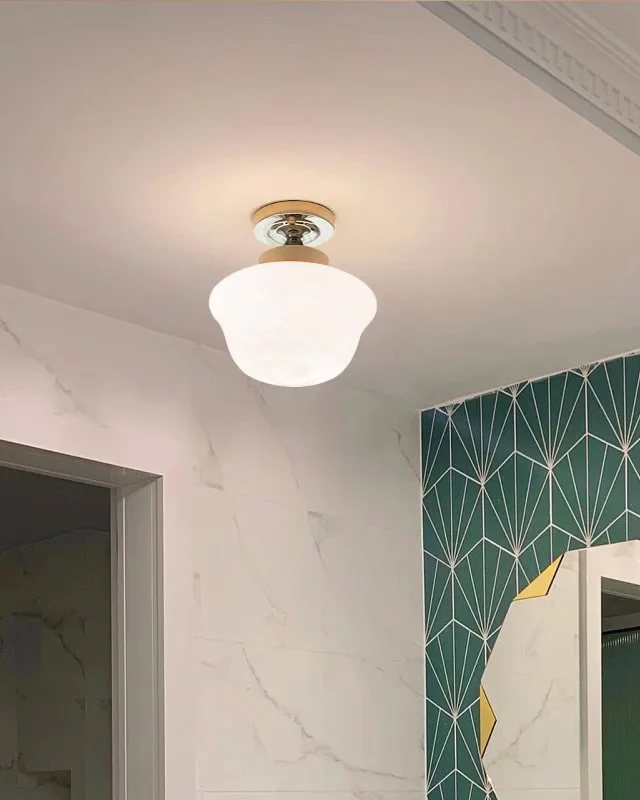 WOMO Schoolhouse Glass Ceiling Light-WM1147 - Image 6