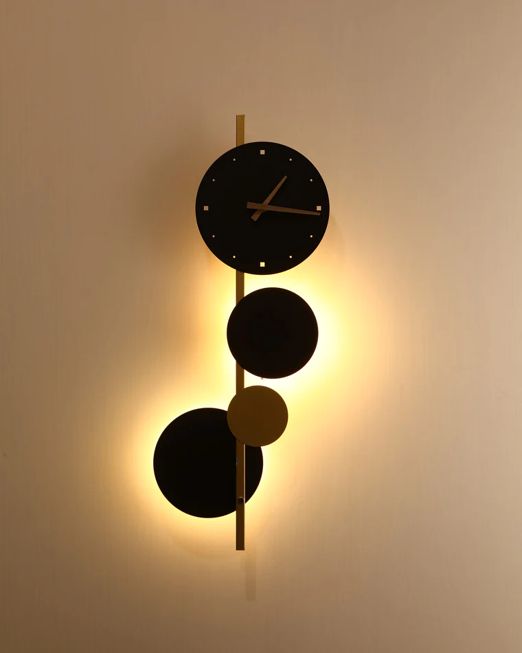 WOMO Sculptural Wall Clock with Led Light-WM6087 - Image 13