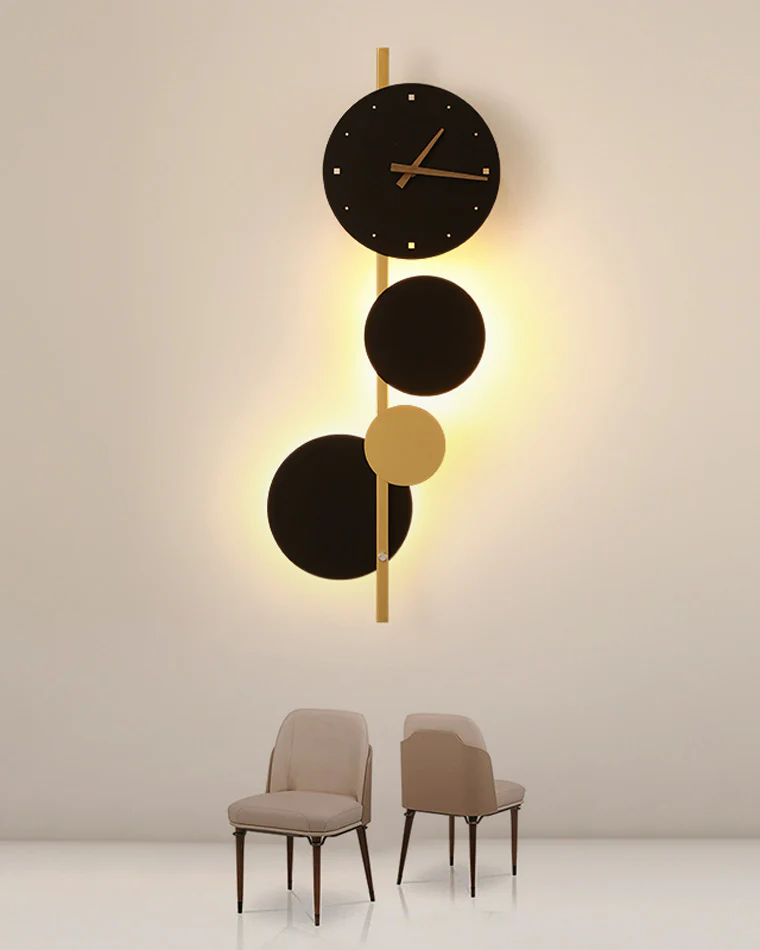 WOMO Sculptural Wall Clock with Led Light-WM6087 - Image 5
