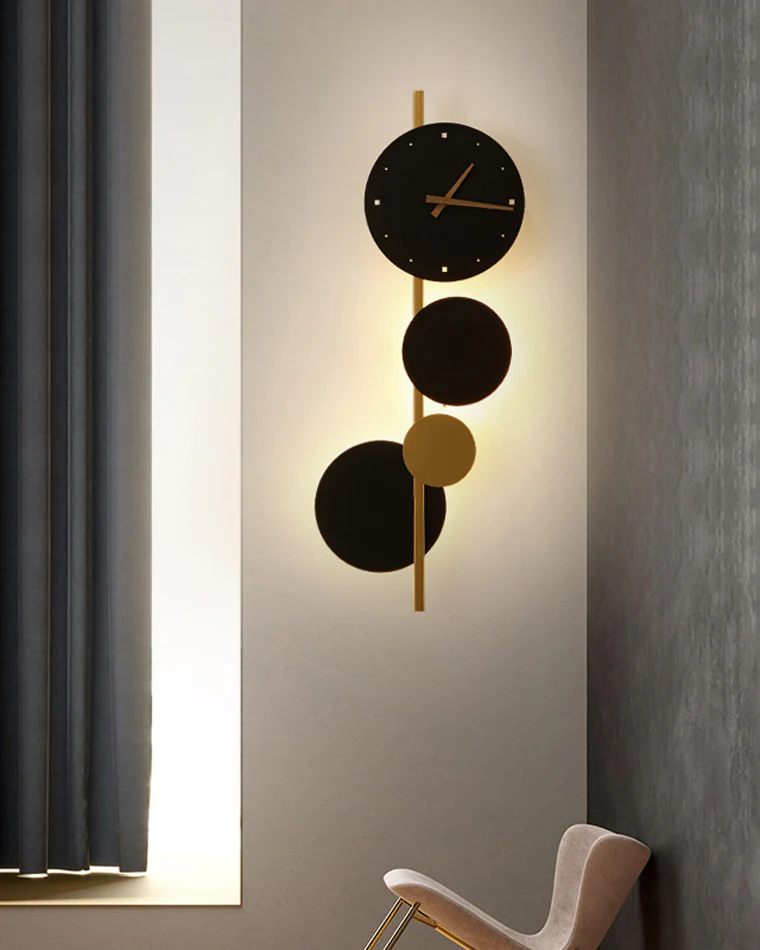 WOMO Sculptural Wall Clock with Led Light-WM6087 - Image 6