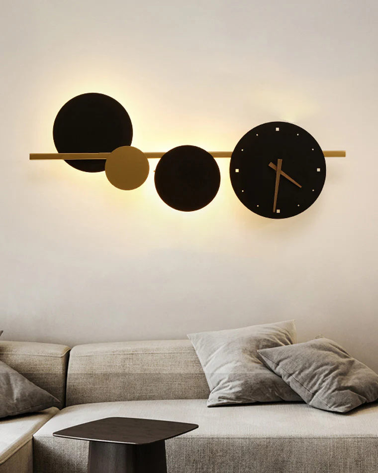 WOMO Sculptural Wall Clock with Led Light-WM6087 - Image 7