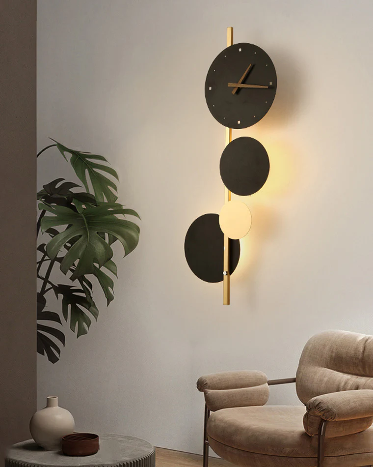WOMO Sculptural Wall Clock with Led Light-WM6087 - Image 8