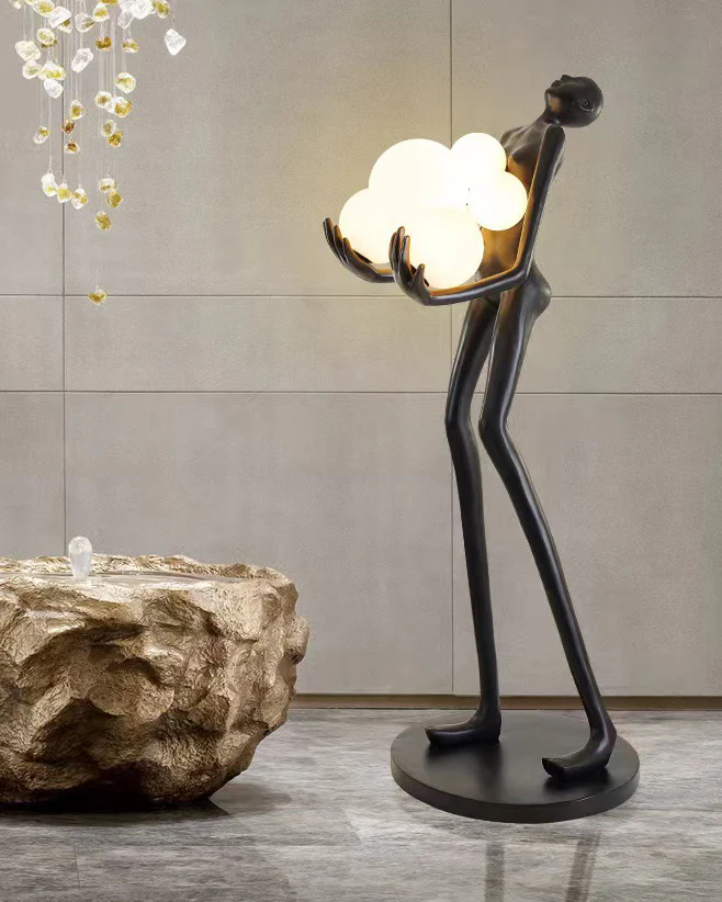 WOMO Sculptural Glass Globe Floor Lamp-WM7083 - Image 13