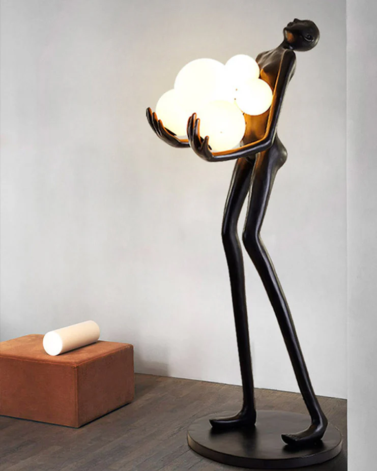 WOMO Sculptural Glass Globe Floor Lamp-WM7083 - Image 14