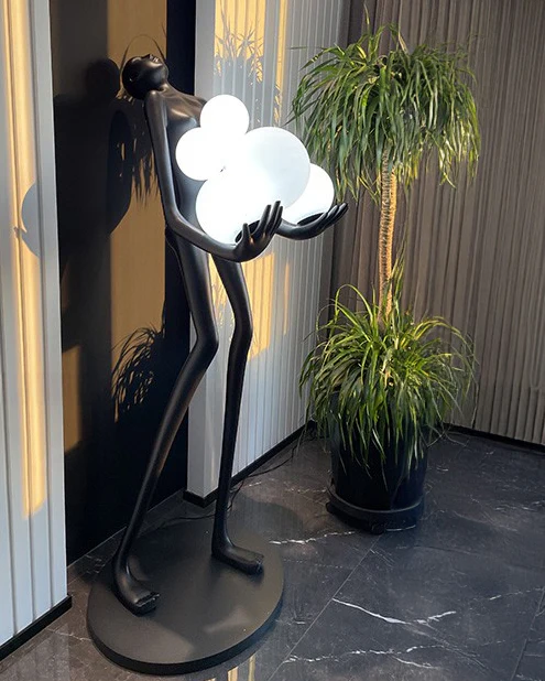 WOMO Sculptural Glass Globe Floor Lamp-WM7083 - Image 8