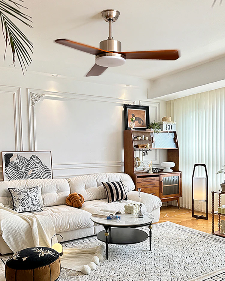 WOMO Silver and Walnut Ceiling Fan Lamp - WM5149 - Image 16