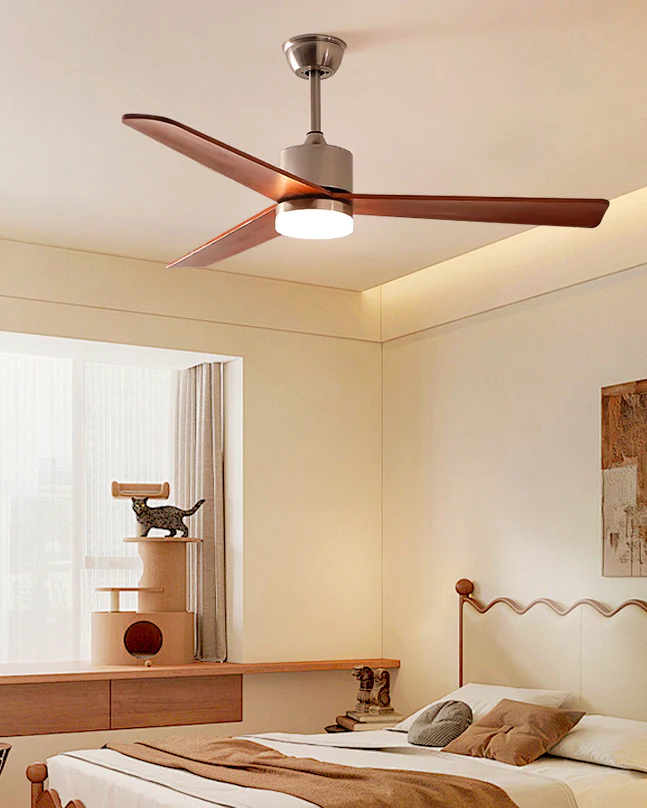 WOMO Silver and Walnut Ceiling Fan Lamp - WM5149 - Image 8