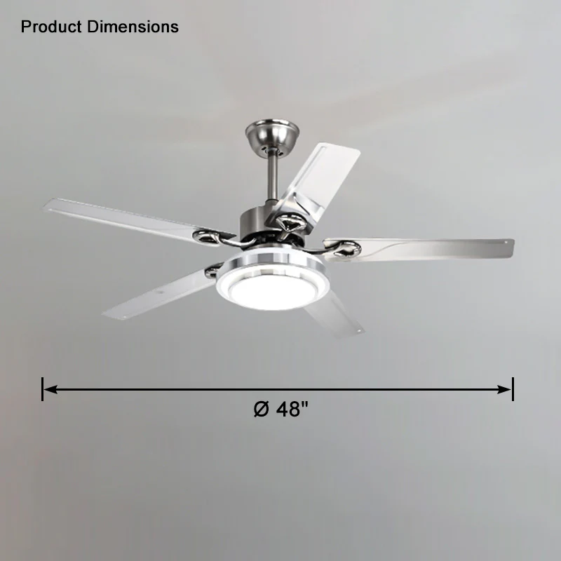 WOMO Slimline Stainless Steel Ceiling Fan Lamp-WM5112 - Image 12
