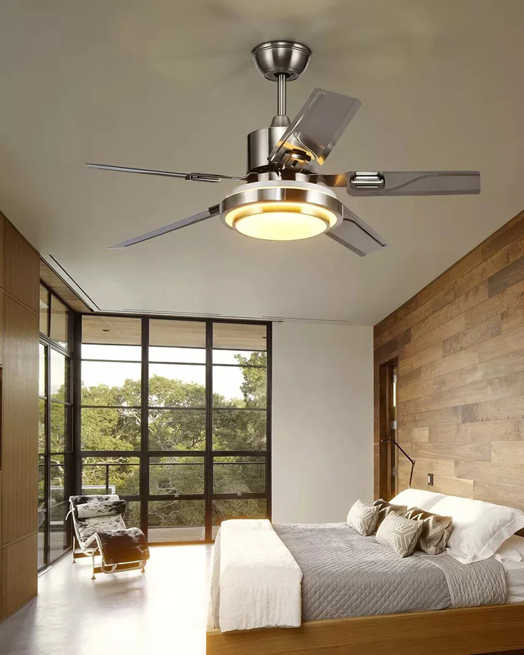 WOMO Slimline Stainless Steel Ceiling Fan Lamp-WM5112 - Image 2