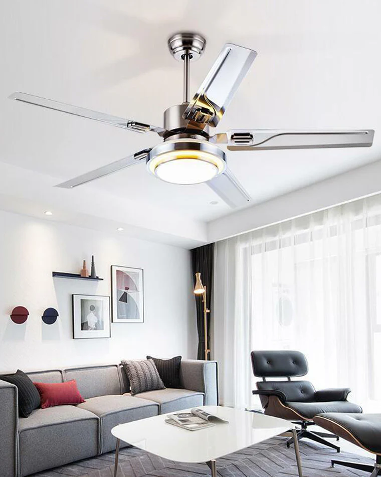WOMO Slimline Stainless Steel Ceiling Fan Lamp-WM5112 - Image 3