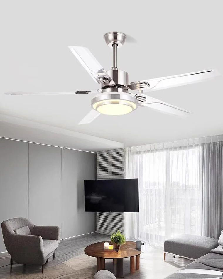 WOMO Slimline Stainless Steel Ceiling Fan Lamp-WM5112 - Image 4