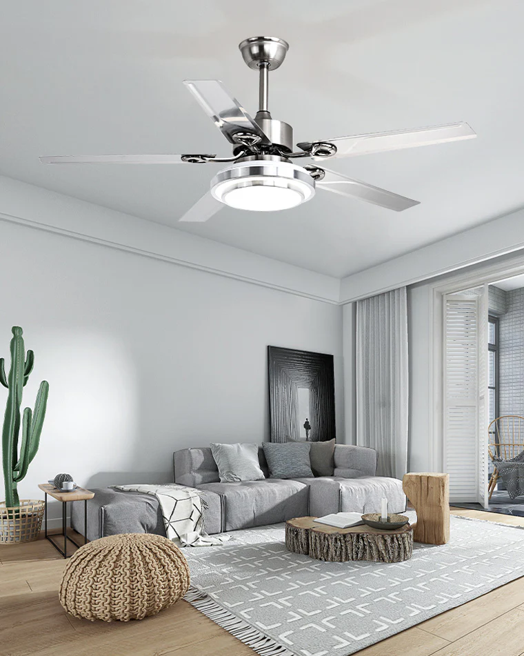 WOMO Slimline Stainless Steel Ceiling Fan Lamp-WM5112 - Image 7