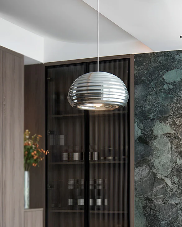 WOMO Silver Fluted Dome Pendant Light-WM2660 - Image 6