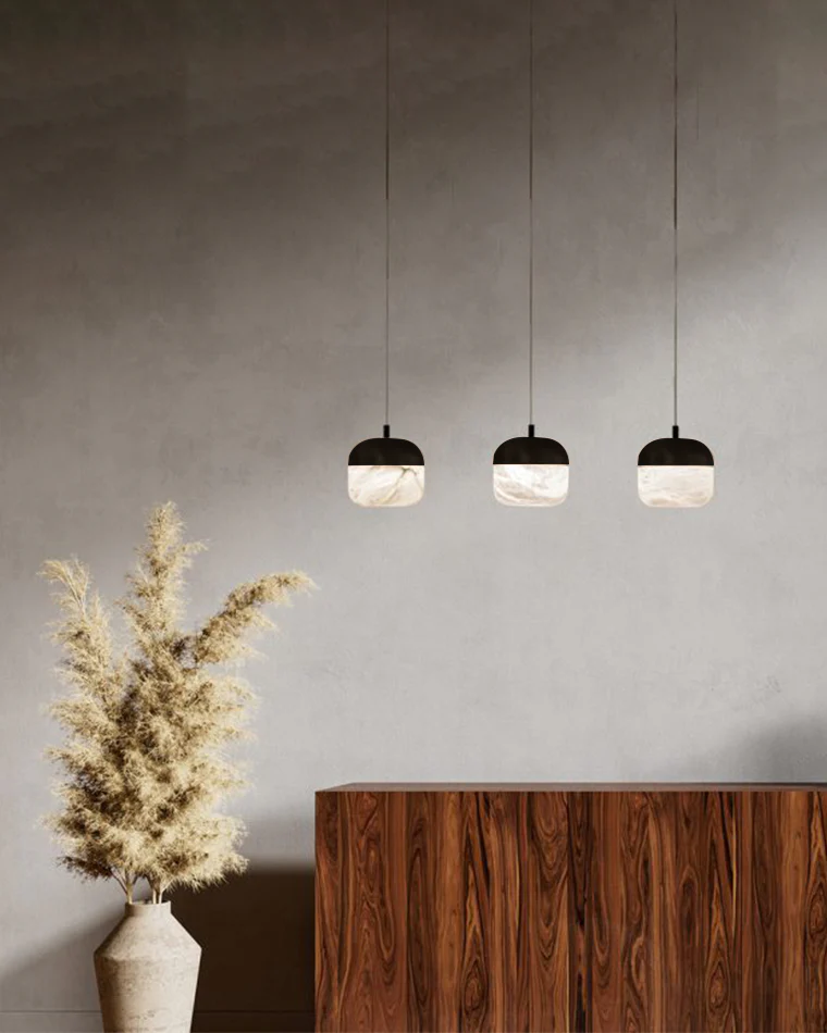 WOMO Alabaster Round Pendant Light-WM2959 - Image 2