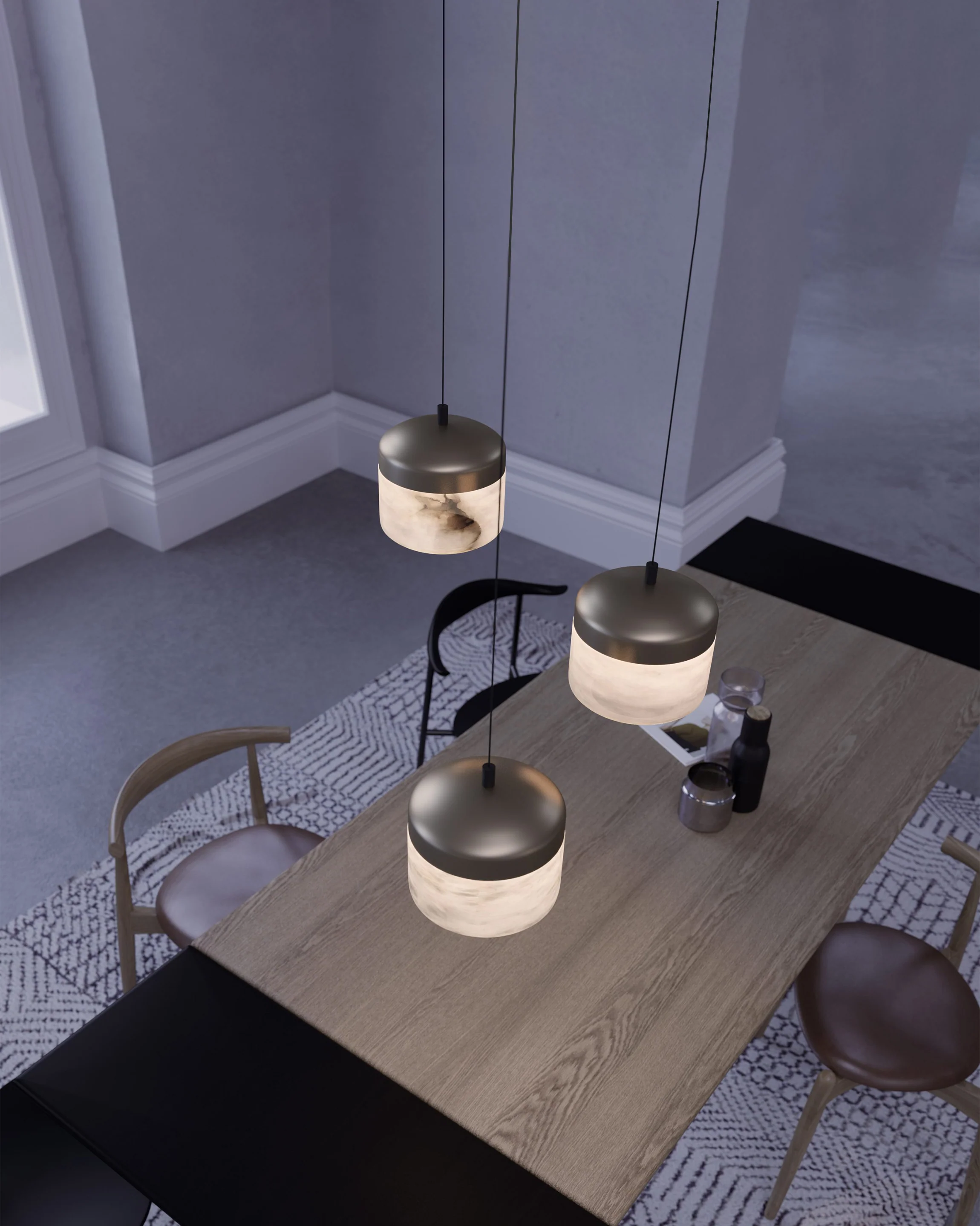 WOMO Alabaster Round Pendant Light-WM2959 - Image 5