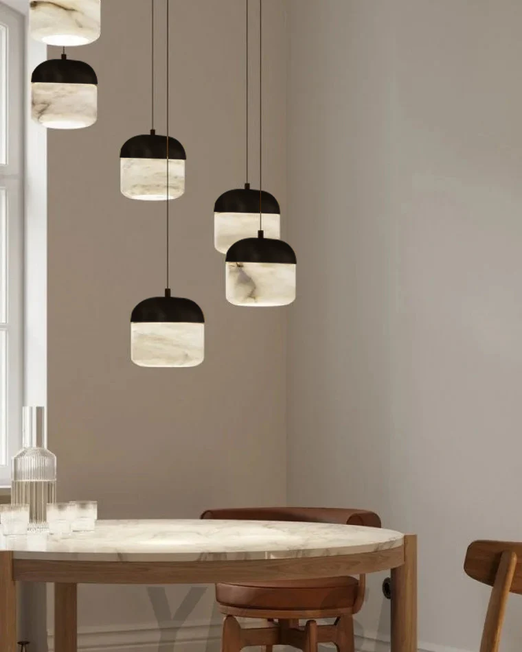 WOMO Alabaster Round Pendant Light-WM2959 - Image 6