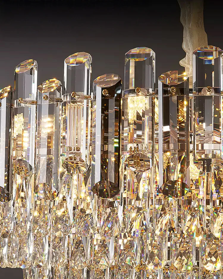WOMO Smoked Crystal Tiered Chandelier-WM3024 - Image 2
